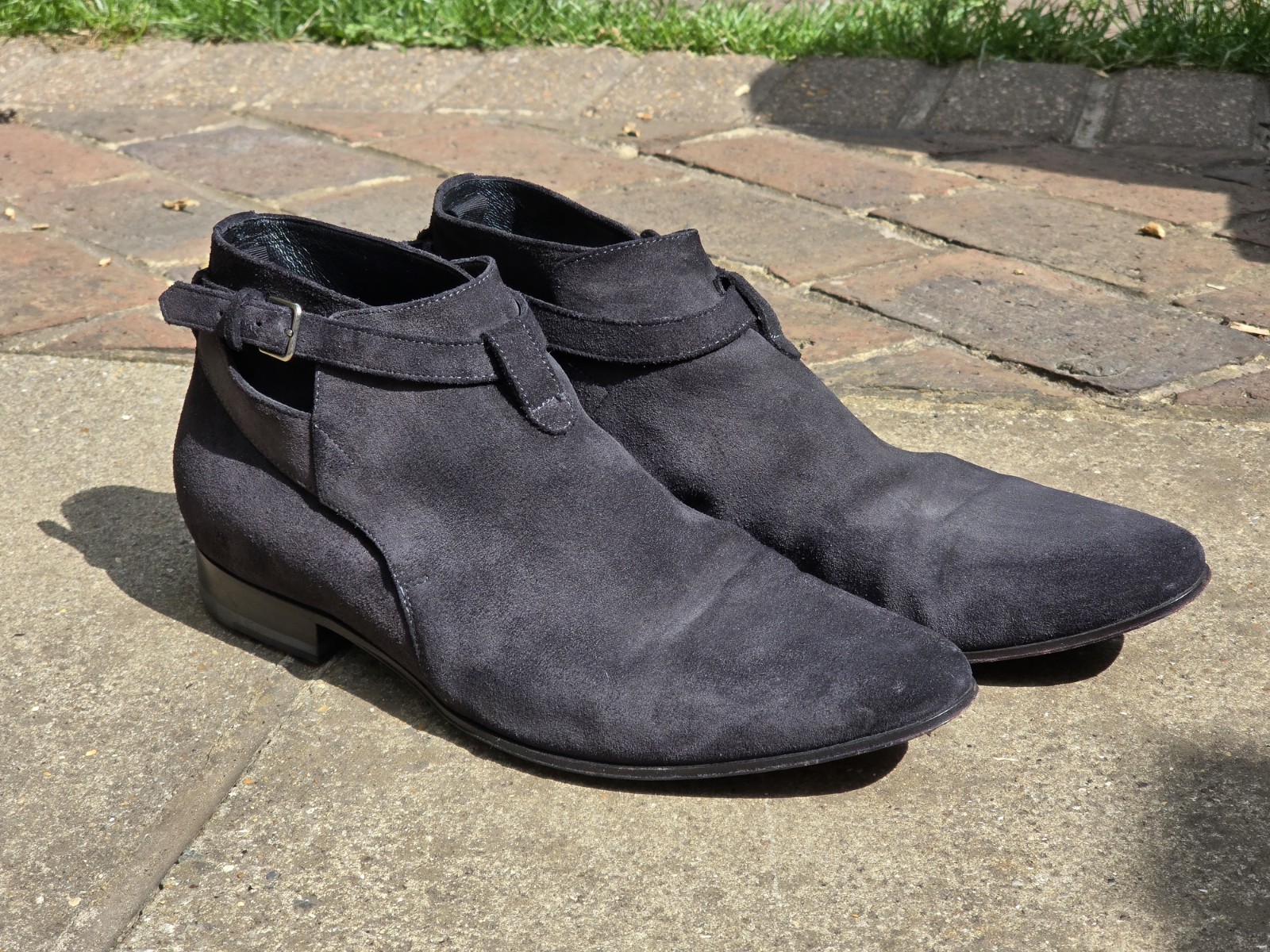 Saint Laurent Paris Stivali Jodhpur scamosciati neri (taglia: UK 8 5 EU 42 5)