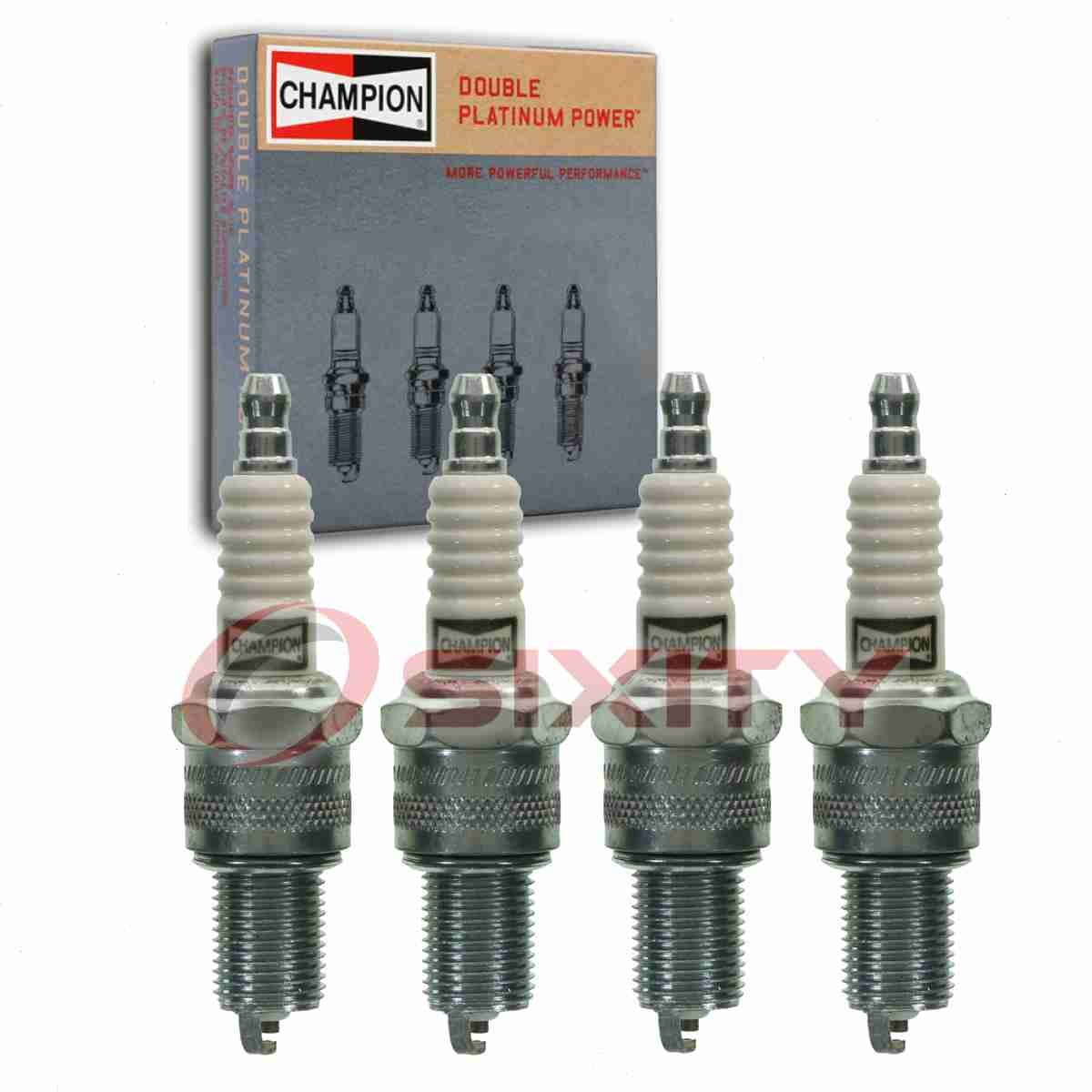 4 pc Champion Double Platinum Spark Plugs for 1985-1992 Mitsubishi Mirage iw