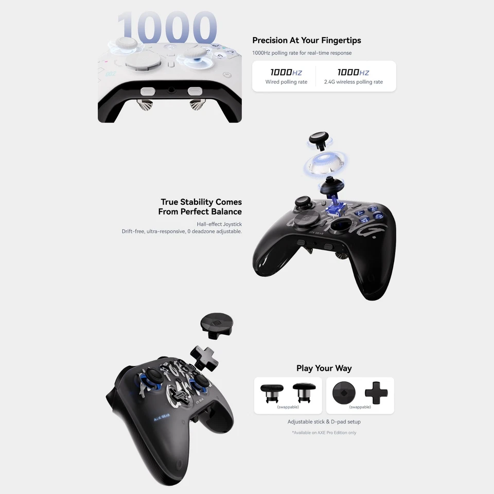 ATK AXE Pro Wireless Game Controller – Tri-Mode PC/Android/Switch/iOS - Image 3 of 4