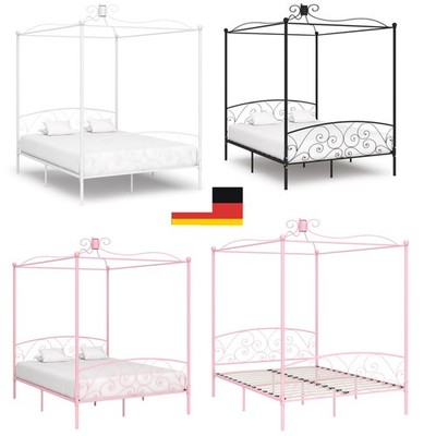 Metallbett Himmelbett 90/160/180cmx200cm Bettgestell Bett Schlafzimmer Metall