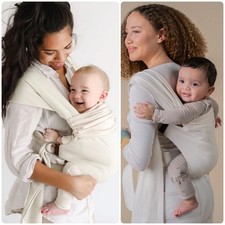 Lalabu Simple Wrap Baby Infant Carrier Natural Cream Hip Healthy Adjustable