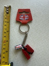Telephone box & Double Decker Bus Red Best of British union jack Keyring