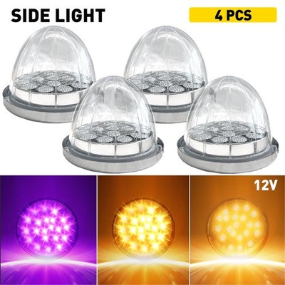 4X LED Watermelon Lights Side Marker Truck Trailer Turn Signal Amber Purple EXD