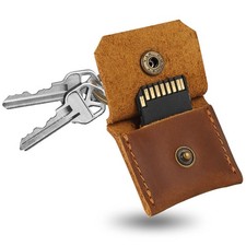 Jack Chris Genuine Leather SD Card 1.77in 1.95in / 1.26in 1.2in, Dark Brown