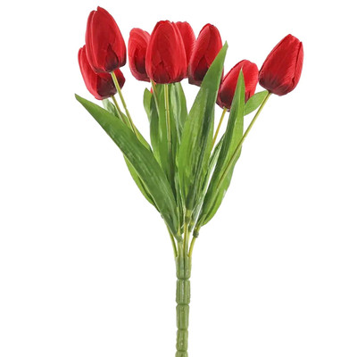 Artificial Tulips Flowers for Wedding Valentines Memorial Graveside - Red