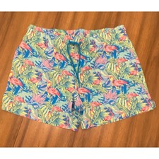 Flamingo Tropical Drawstring Swim Trunks Pockets XL Resortwear Beach Pool Vacay