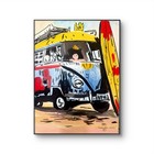 Beach Van  12"x16"  Original  Colorful Basquait Acrylic Painting Canvas — photo 1