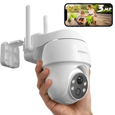 COOAU Outdoor Solar Security Camera Color Night Vision Battery Wireless CCTV Cam