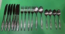 Stainless Japan Rose Flatware Silverware Lot Set Of 16 Pieces Rose Vine 