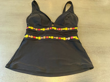 black PROFILE BY GOTTEX swimsuit top tankini size US 8