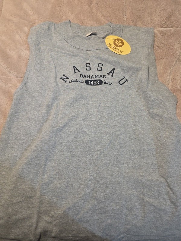 Vintage Tropix Bahamas Nassau Mens Tank Top Gray size medium 
