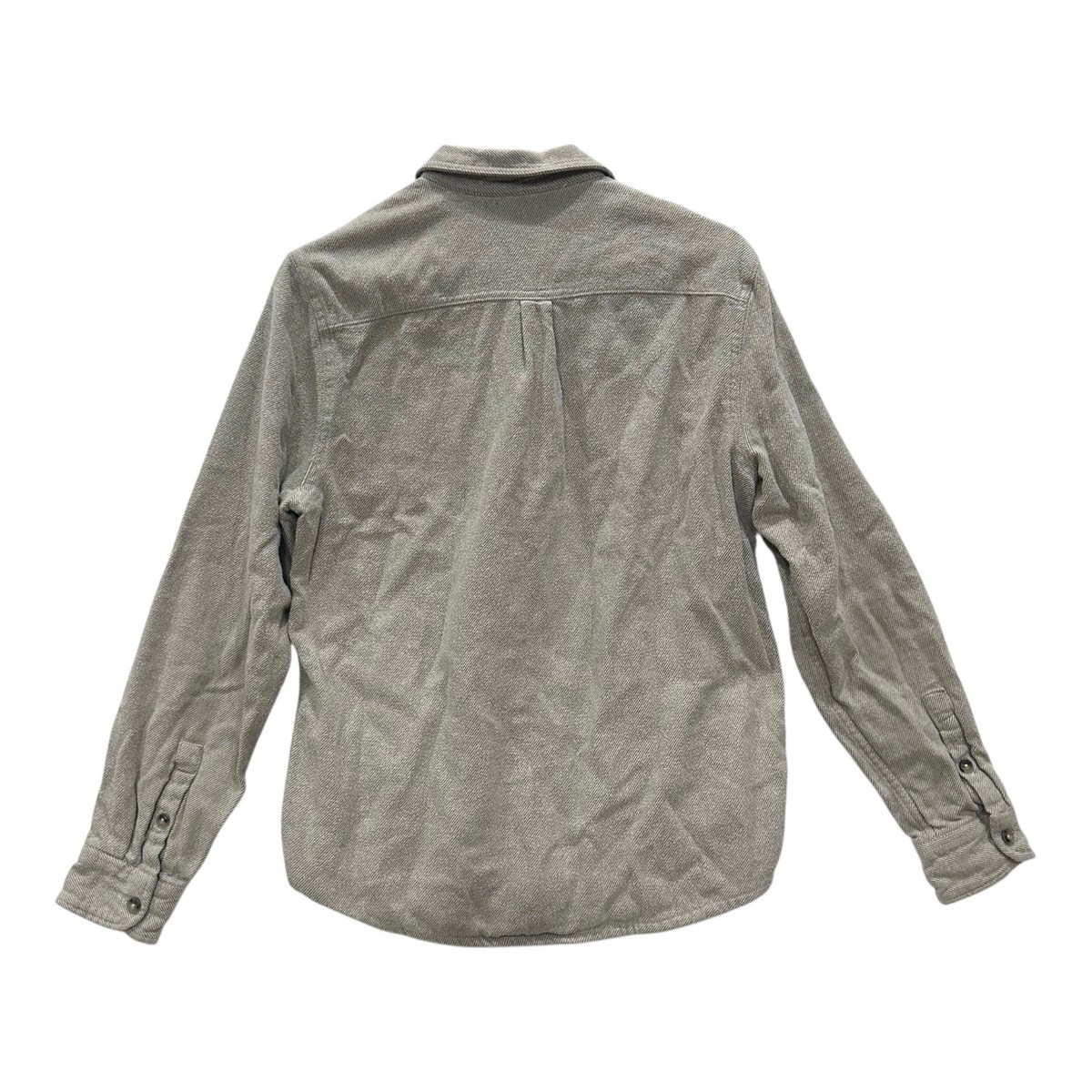Marine Layer Button Up Karl Camping Shacket Mens M Gray Herringbone Cotton View 2
