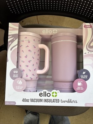Ello 40oz Vacuum Insulated Tumblers 2-Pack Pink/Purple Brand New In Box Set of 2