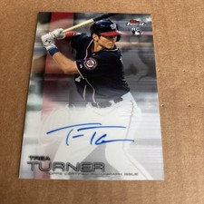 2016 Topps Finest AUTO ROOKIE Trea Turner RC #FA-TT Nationals Baseball Card (f5)