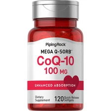 CoQ10 100mg | 120 Capsules | Non-GMO, Gluten Free | by Piping Rock