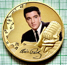 GIBRALTAR 2021 1 CROWN Elvis Presley - Heartbreak Hotel, Coloured & Gold Plated