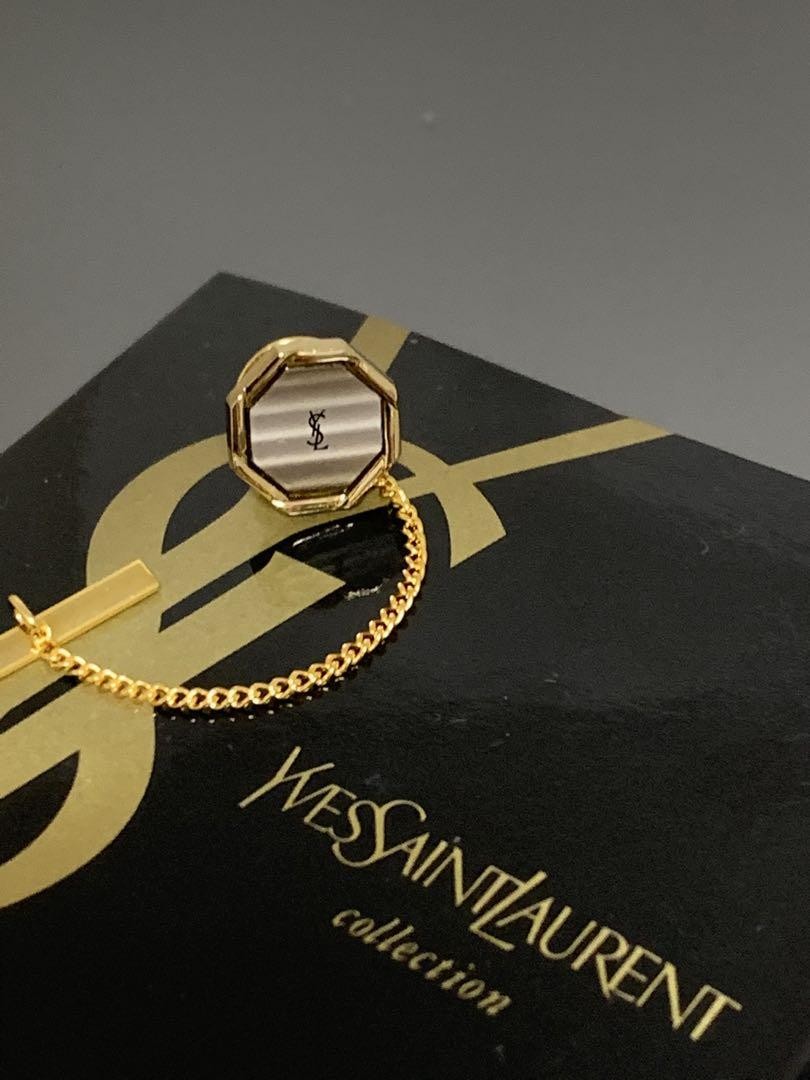 Yves Saint Laurent: ottagonale oro cravatta spilla catena tuta cerimonia di gradazione K