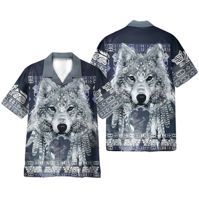 Native American Wolf Hawaiian Shirt