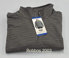 Dockers Men's Quarter Zip Regular Fit Textured Fabric Pullover, Gray, Size L