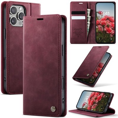 For iPhone 17 16 Pro Max 16e 15 14 13 12 11 Leather Wallet Case Stand Card Slot