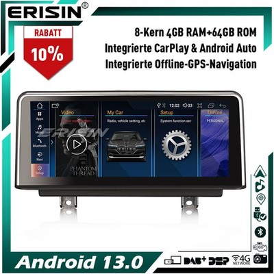 10.25'' Android 14 8-Kern Autoradio GPS Navi für BMW 3er F30 F31 F34 4er F32 F33