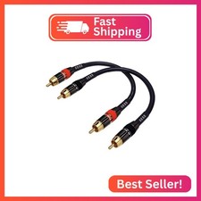 CNCESS CESS-163-1f Low Noise 12 Gauge Premium RCA Audio Line Patch Cable 1 Foot