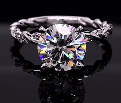 IGI 2 kt E VVS2 runder Lab Grown Diamant Verlobungsring Damenring in 14 K Weißgold