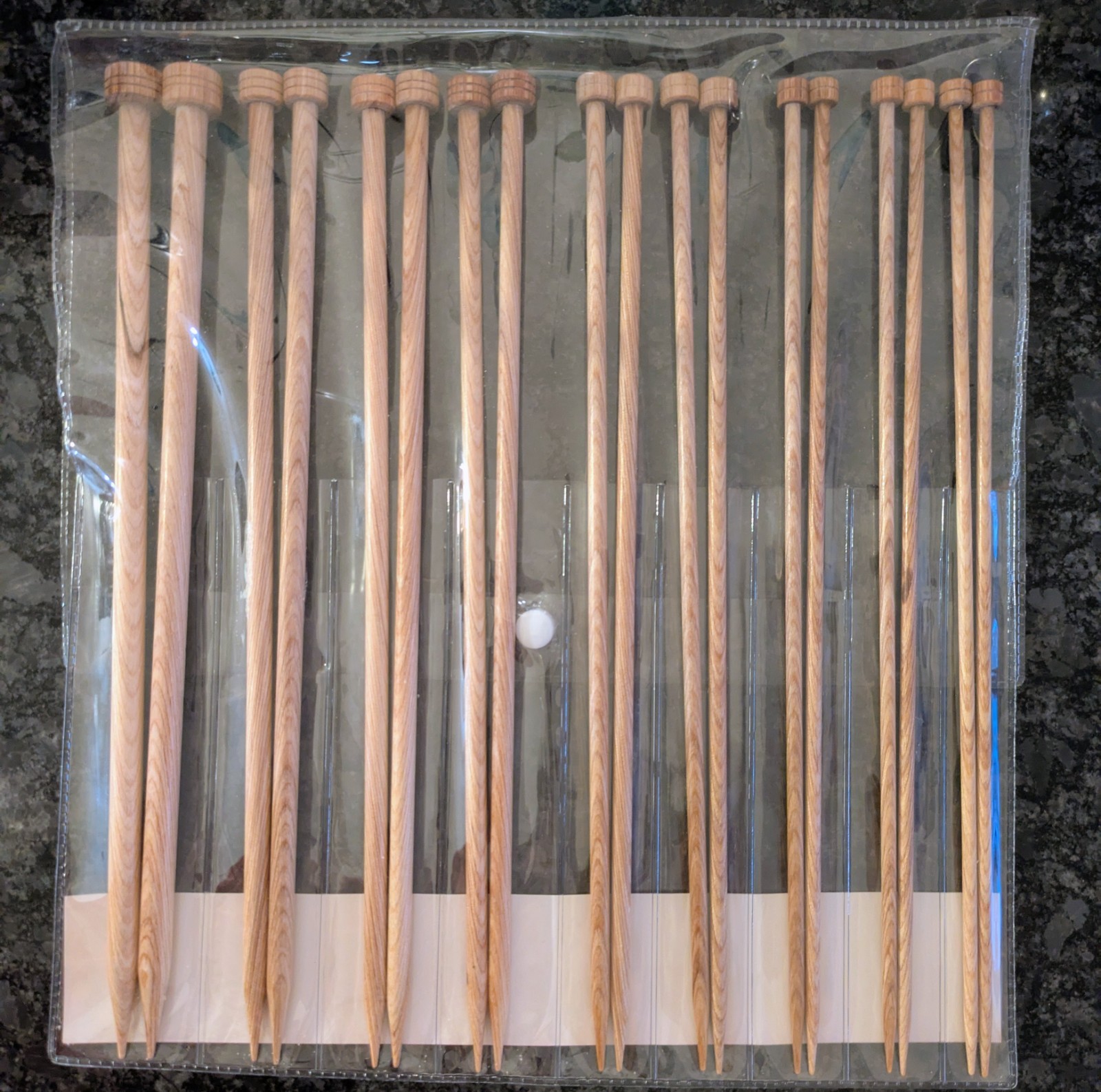 Knit Picks 10" Sunstruck Wood Straight Single Point Knitting Needle Set US 4-11