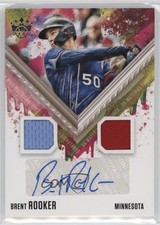 2021 Panini Diamond Kings DK Material Signatures Brent Rooker #DKMS-BR Auto 1cx3