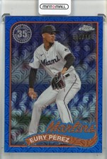 2024 Topps Series 2 Eury Perez 1989 Silver Pack Chrome Blue /150