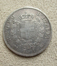 REGNO D'ITALIA 1863 - M- VITT. EM. II - LIRE 1 - ARGENTO