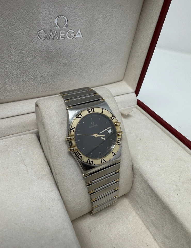 Omega Constellation 18ct Gold/Steel Watch with Box & Papers - Image 3 of 4