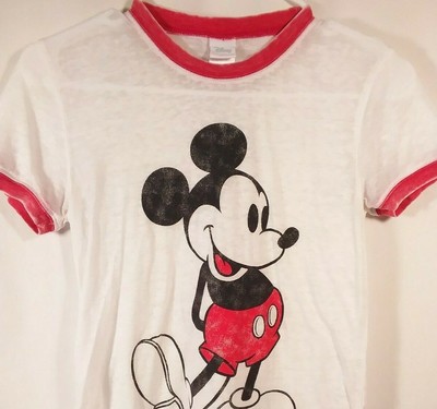 Disney Mickey Mouse Classic Pose Tee Shirt Womens Juniors Black Small