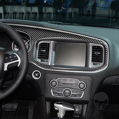 Carbon Fiber Interior Dashboard Instrument Cover Trim For Dodge Charger 2015+ - Picture 5 of 12