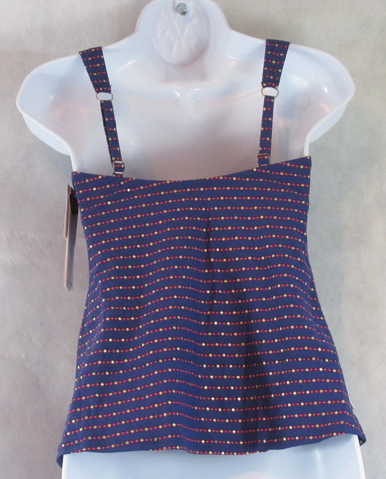 Traje de baño Captiva para mujer Tropical Sea Tankini Top, azul múltiple, pequeño Foto 2 de 2