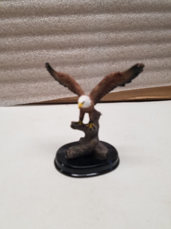 Resin Eagle Landing on a Tree Figurine