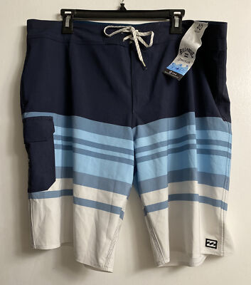 BILLABONG RECYCLER ALL DAY PRO OG Stripes Boardshorts swim trunks Sz 40 NWT