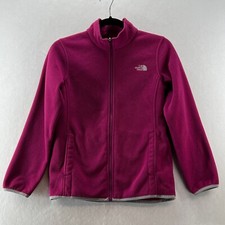 The North Face Jacket Girls Sz L 14-16 Fleece Full Zip Mock Long Sleeve Purple