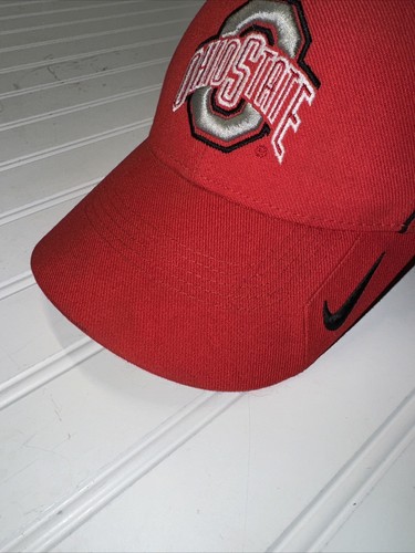 Ohio State OSU Buckeyes Nike Dri-Fit Legacy9 Red Adjustable Cap Hat - Picture 3 of 7