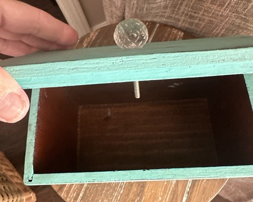 Handbemalte Aquaholz Distressed Rezeptbox - Bild 5 von 9