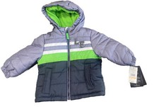 London Fog Boys Size 12 mo Fleece Lined Hooded Grey