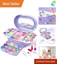 Fun Non-Toxic Kids Makeup Set - 11 Lip Glosses, Blushers & Eye Shadows Included