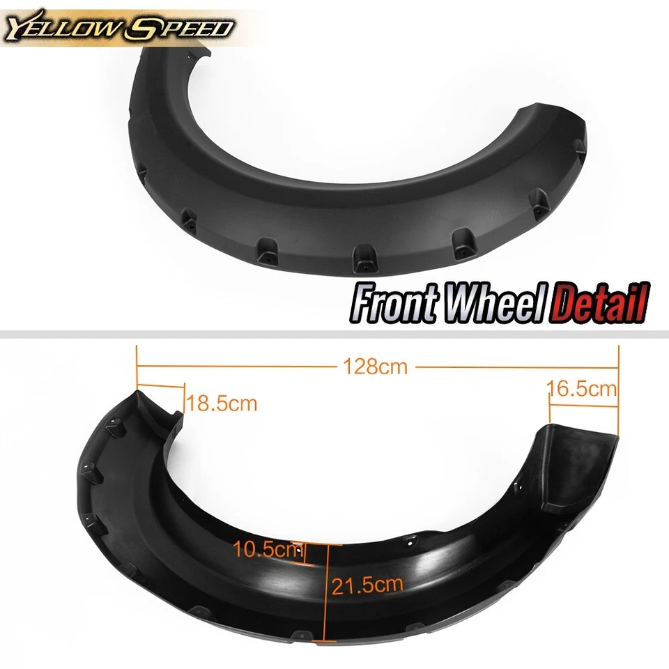 Fit For 2009-2014 Ford F150 Pocket Rivet Bolt-on Style Fender Flares Smooth - Image 3 of 4