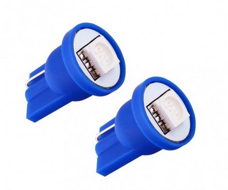 192 194 W5W 168 Xenon Brand New 2 Pcs Blue T10 1-SMD Wedge 5050 LED Light Bulbs - Picture 2 of 4