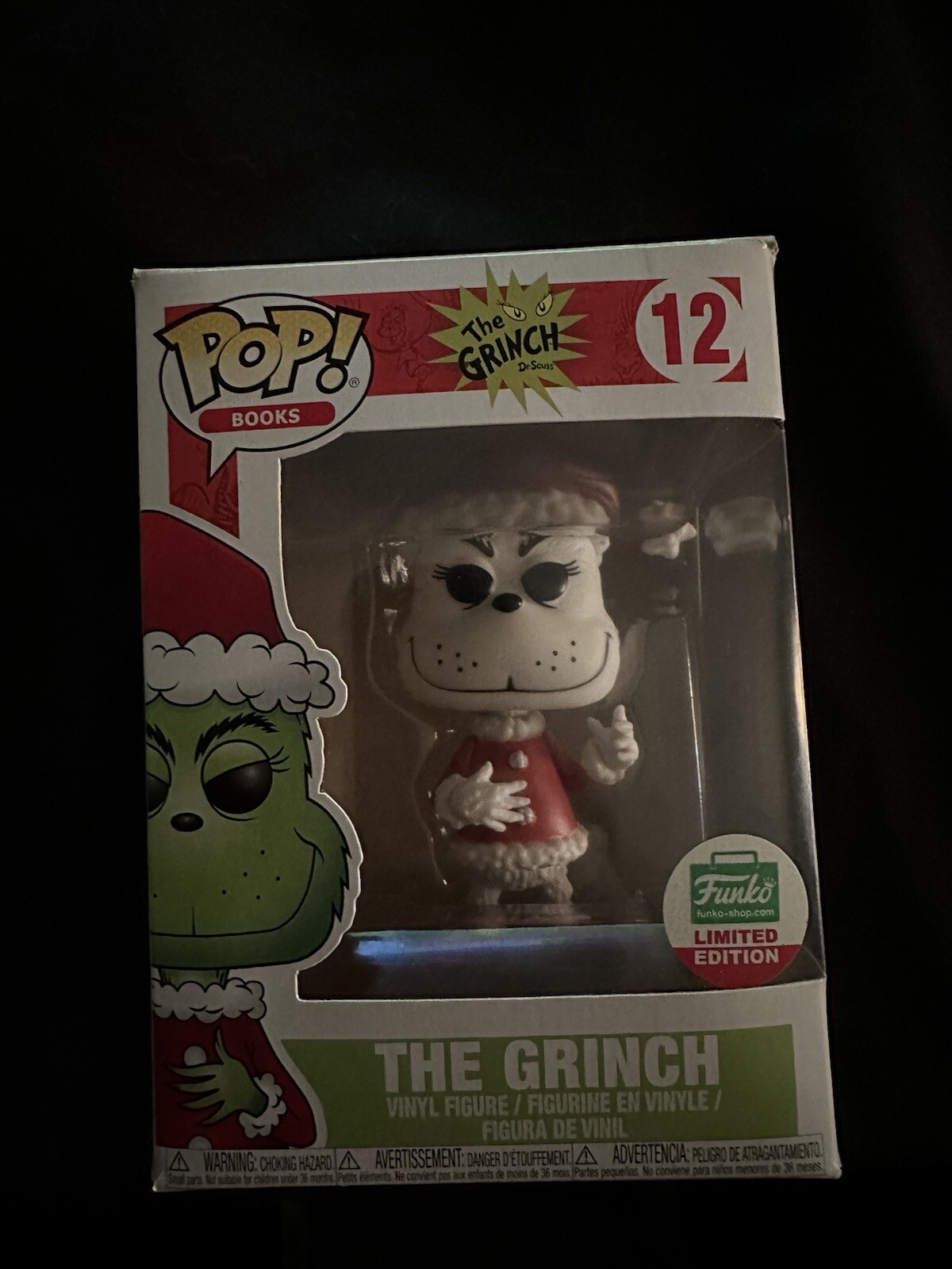 Funko Pop! Vinilo: Dr. Seuss - The Grinch (Como Santa Claus) (Blanco Y Negro) -...