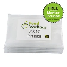 200 Pint 6X10 FoodVacBags Embossed for FoodSaver machine Vacuum Seal Bags