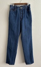Calvin Klein Vintage '90s Dark Wash Mid-Rise Mom Jeans Blue Size 12 Made In USA 