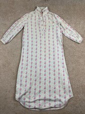 Vintage Sears Long Nightgown Womens Medium Button Up Pocket Floral Multicolor