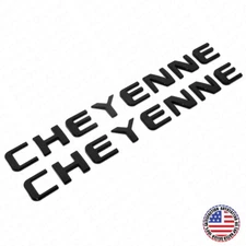 2x For Chevy Cheyenne Fender / Tailgate Badge Logo Emblem Truck OEM Gloss Black