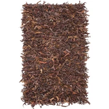 SAFAVIEH Leather Shag LSG511B Hand-knotted Saddle Rug